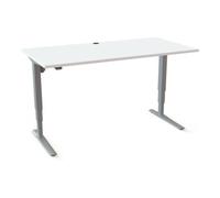 STIER STIER Bureau électrique réglable en hauteur 501-43 160 x 80 cm Blanc/Argent 65-125 cm Quantité:1