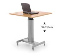 STIER Table assis-debout à réglage en hauteur électrique STIER 80x60 cm, mélaminé hêtre, 68-120 cm Quantité:1