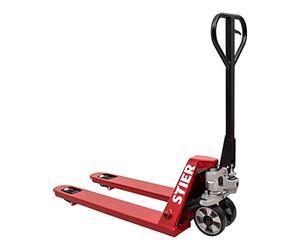 STIER Transpalette Manuel - Charge 2 500 kg, Longueur des Fourches 1 150 mm, Chariot Élévateur, Galets en Caoutchouc, Angle de Braquage 210°