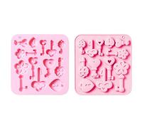 Stiesy 2 Pièces Moules en Silicone de Qualité Alimentaire en Forme de Clé Vintage à 12 Cavités - Moules de Cuisson en Silicone pour Résine, Chocolat, Bonbons, Pudding, Fondant, Gelée, Glaçons