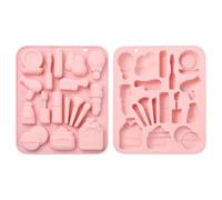 Stiesy 2Pcs Moules en silicone pour maquillage 17 cavités - Outils de beauté réutilisables - Moules en silicone pour fondant, gâteaux, rouge à lèvres, parfum, chocolat pour DIY, bonbons, glace, savon