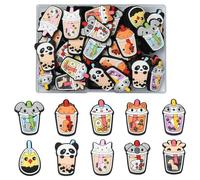 Stiesy 50 pièces 10 styles cabochons à dos plat en forme d'animal, chat mignon, éléphant, dinosaure, renard, tasse de thé au lait, breloques visqueuses en vrac pour bricolage, artisanat, coque de tél