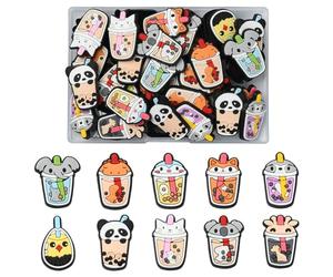 Stiesy 50 pièces 10 styles cabochons à dos plat en forme d'animal, chat mignon, éléphant, dinosaure, renard, tasse de thé au lait, breloques visqueuses en vrac pour bricolage, artisanat, coque de tél