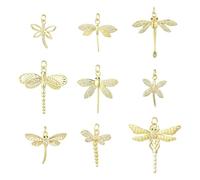 Stiesy Breloque en laiton plaqué or Micro pavé Zircone cubique Pendentifs en or Charms pour la fabrication de bijoux Bracelet Collier DIY, Sans type de métal