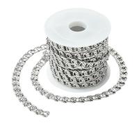 Stiesy Chaîne de bijoux cubaine non soudée en acier inoxydable 304 pour homme - 2,5 m - 8 x 6 x 2 mm