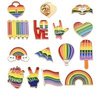 Stiesy Creative Broches Pride Rainbow Skull Medical Animal Fleur Lettre Musique Planète Épingles alimentaires pour sac à dos, vêtements, chapeaux, Métal, Pas de pierre précieuse