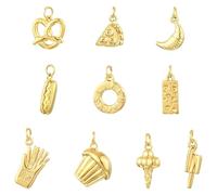 Stiesy Divers Styles En Laiton Plaqué Or Charme Coloré Pave Cubique Zircone Pendentifs Charms pour la Fabrication de Bijoux Bracelet Collier Bricolage, Pas de Métal