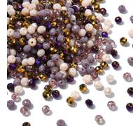 Stiesy Lot de 1 000 perles à facettes en verre marron café de 4 mm - Perles d'espacement en vrac pour la fabrication de boucles d'oreilles, bracelets, colliers, bijoux