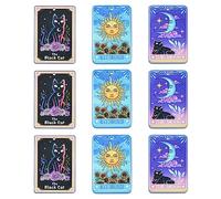 Stiesy Lot de 15 breloques en acrylique pour cartes de tarot, divination, astrologie avec chat, soleil, lune pour loisirs créatifs, fabrication de bijoux
