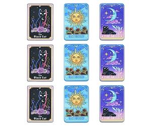Stiesy Lot de 15 breloques en acrylique pour cartes de tarot, divination, astrologie avec chat, soleil, lune pour loisirs créatifs, fabrication de bijoux