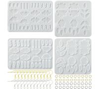 Stiesy Lot de 2 moules à bijoux en résine en silicone en forme de nuage de feuille et boucles d'oreilles en résine époxy pour bijoux, boucles d'oreilles, pendentifs, breloques, porte-clés, ornements
