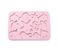 Stiesy Lot de 2 moules en silicone sur le thème de l'océan, jolis poissons, coquillages, baleines, moules de cuisson, animaux marins, moules à chocolat pour savon, bonbons, gâteaux, décoration de