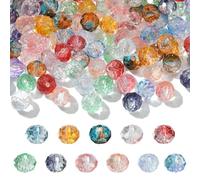 Stiesy - Lot de 300 perles en verre à facettes de couleurs mélangées, transparentes, peints, rondelles, plates, rondes, pour la fabrication de bijoux