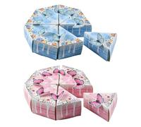 Stiesy Lot de 32 boîtes en papier triangulaires en forme de gâteau, 2 styles, 3D papillon pour bonbons, chocolats, biscuits, anniversaire, mariage, fête prénatale