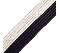 Stiesy Lot de 3800pcs perles Heishi 6mm plates en argile polymère faites à la main - Noir et blanc - Perles rondes et pour la fabrication de bijoux hawaïens
