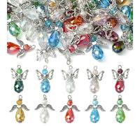 Stiesy Mélange de formes variées - Breloques en verre colorées pour la création de bijoux DIY et travaux manuels, Verre