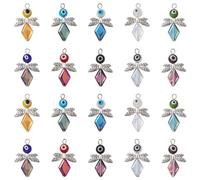 Stiesy Mélange de formes variées - Breloques en verre colorées pour la création de bijoux DIY et travaux manuels, Verre