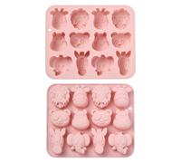 Stiesy Moules en silicone animaux 2 pièces - Moules réutilisables pour chocolat, lion, panda, éléphant, girafe - Moules pour bonbons, pâtisserie, fondant, gâteau, savon, pudding - Collations pour