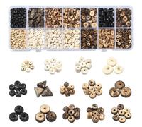 Stiesy Perles intercalaires en noix de coco naturelle - Rondelle plate triangulaire - Perles Heishi en vrac pour l'été, l'océan, la plage, la fabrication de bracelets, colliers, boucles d'oreilles