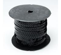 Stiesy Rouleau de perles à paillettes noires plates et rondes de 6 mm pour la fabrication de bijoux, ruban, couture, costumes, décoration de 91,4 m