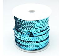 Stiesy Rouleau de perles à paillettes rondes et plates pour la fabrication de bijoux, ruban, couture, costumes, ornement cyan, 91,4 m x 6 mm