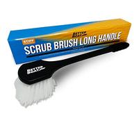 Stiff Hand Scrub Brush, Large Handle Heavy Duty Tire and Wheel Cleaning Tool, Outdoor Boat Scrubber with Handle, Carpet Cleaner, All-Purpose Cleaning Brush