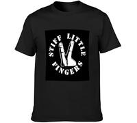 Stiff Little Fingers Irish Punk Band Wave T-Shirt Graphic Top Printed Shirt Short Sleeve Mens Tee Black Manches Courtes(Small)
