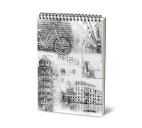 Stifflex Premium artWORK - SKETCH COMPOSITION 2 Carnet de croquis à spirales/Italien/Format 24 x 33 cm / 80 feuilles blanches naturelles de haute qualité/Bloc à dessin/pour artistes