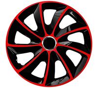 Stig Lot de 4 enjoliveurs extra rouge/noir 38,1 cm