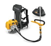 STIGA BC 555 R Débroussailleuse Thermique À Dos, 51,7 cm³, 45 cm - Harnais Sac À Dos, Arbre Flexible - Coupe d'herbe et Broussailles