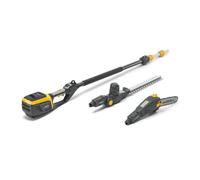 STIGA MT 500e Kit Outil Multifonction, 48 V 2 Ah, Lame 46 cm & Guide-Chaîne 25 cm - Poignée Pivotante 112°, Extension Télescopique - Taille-Haies et Élagage