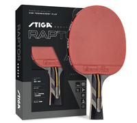 STIGA Raptor Performance Raquette de ping-pong - Lame en fibre de carbone 7 plis - Éponge de qualité supérieure de 2 mm pour un plus grand point de frappe - Poignée évasée pour un meilleur contrôle -