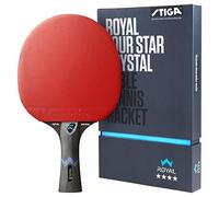 STIGA Raquette de Ping Pong Royal 4 Star Crystal - Raquette de Tennis de Table 4 Étoiles, Bois 5 Plis, Revêtement ITTF avec Éponge 2.0 mm, Manche Concave, Conçue pour l'Attaque et la Vitesse