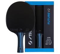 STIGA Raquette de Tennis de Table Future V2-3 étoiles Professionnelle pour Jeu offensif, revêtement Star 3 approuvé par l'ITTF, éponge de 2,0 mm, Technologie WRB, poignée concave, Bois 5 Couches