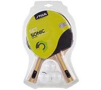 STIGA Sonic Set Raquette et Balles de Ping-Pong - Pingis Set, Rouge/Noir