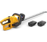 STIGA Taille-haies sans fil HT 300e, guide-chaîne 76 cm, double coupe, batterie 2x 2 Ah incluse