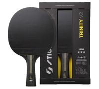 Stiga Trinity v2 - Raquette tennis de table offensive 3 étoiles, 5 plis, revêtement ITTF, manche concave