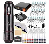 STIGMA Kit de Machine à Tatouer Complet pour Débutants avec Pro Alimentation LCD pour Tatouage,20pcs Aiguilles pour Cartouches de Tatouage, Couleurs d'Encre de Tatouage STP89KIT-2-EU