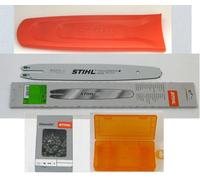 Stihl Voie de Guidage 35cm 1,1 3/8 3005 000 3909 +Chaîne +Protège-guide + Boîte
