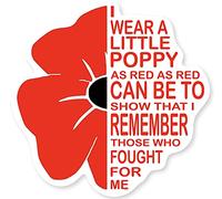 stika.co Grand autocollant commémoratif Coquelicot rouge - Lest We Forget Souvenir Autocollant en vinyle pour le jour de l'armistice et les héros de guerre | Autocollant | L - 21 x 20,5 cm (210 x 205
