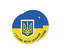 stika.co Lot de 2 autocollants I Stand avec drapeau Ukraine - Autocollant en vinyle - United Against War in Ukraine - M - 100 x 100 mm