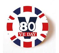 stika.co Lot de 24, 72 ou 240 autocollants Union Jack VE Day 80e anniversaire - Étiquettes rondes pour fêtes de rue, scrapbooking, enveloppes et décorations (72 autocollants)