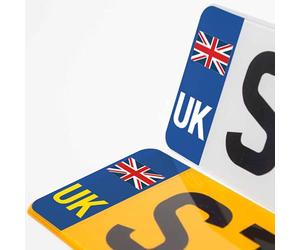 stika.co Paire de stickers réfléchissants en vinyle pour plaque d'immatriculation des routes européennes après le Brexit