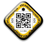 Stiker Adhésif Silincode Qr SOS pour urgence, intelligent, assistance médicale, santé, secours, alerte, accident, sécurité, identification, historique médical et contacts pour avertir