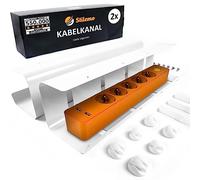 Stilemo Cable Management Bureau Conduit de Câbles - Set Goulotte Passe-Câbles Organisateur de Bureau - Support de Câble - Chemins de Cables - 43x12x10 cm Acier Revêtu Charge de 5kg - 2 Pièces Blanc