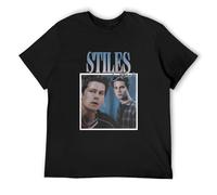 Stiles Stilinski Dylan O'Brien Vintage Art Mens T-Shirt Fashion Casual Unisex Black Tee S