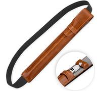 StilGut Étui pour Stylo Compatible avec Apple Pencil - Étui en Cuir pour iPad Air 3 avec Compartiment Adaptateur USB Lightning - Cognac