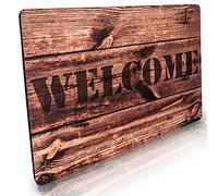 Stilingo - Paillasson extérieur et intérieur avec inscription Welcome - 70 x 50 cm, Microfibre, bois, 70 x 50 cm