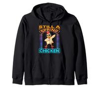 Still A Spring Chicken Funny Rooster Bounce Retro Farmer Sweat à Capuche