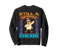 Still A Spring Chicken Funny Rooster Bounce Retro Farmer Sweatshirt
